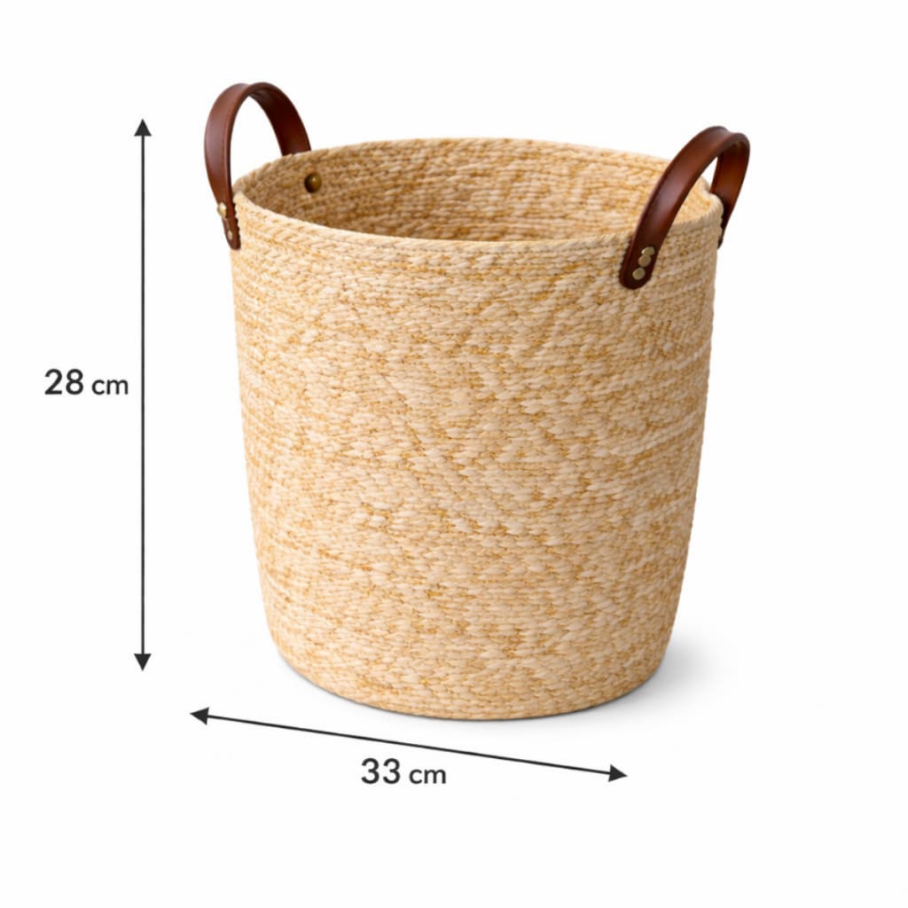 Cesto Organizador Boho Multiuso em Fibra Natural com Alça